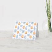 Preppy Pumpkins Blue White China Fall Baby Dusche Dankeskarte (Rückseite)