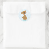 Preppy Puppy Runder Aufkleber (Tasche)