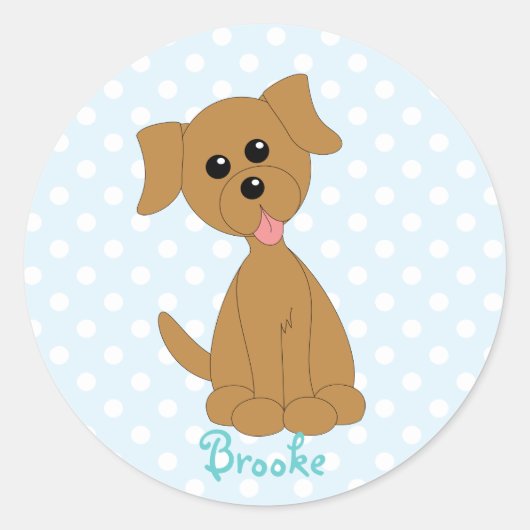 Preppy Puppy Runder Aufkleber (Vorderseite)