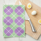 Preppy Purple Mint Green Argyle Kitchen Towels Geschirrtuch (Viertel Falte)