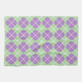 Preppy Purple Mint Green Argyle Kitchen Towels Geschirrtuch (Horizontal)