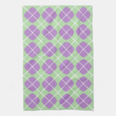 Preppy Purple Mint Green Argyle Kitchen Towels Geschirrtuch (Vertikal)