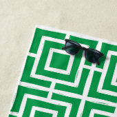 Preppy Quadratgitter-Monogramm – Grün & Navy Strandtuch (Beispiel)