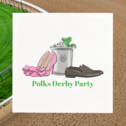 Preppy Race Day Fancy Shoes Mint Julep Custom  Serviette