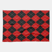 Preppy Raute Tartan Diamond Kariert Red Black Geschirrtuch (Horizontal)
