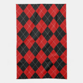 Preppy Raute Tartan Diamond Kariert Red Black Geschirrtuch (Vertikal)