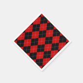 Preppy Raute Tartan Diamond Kariert Red Black Serviette (Ecke)