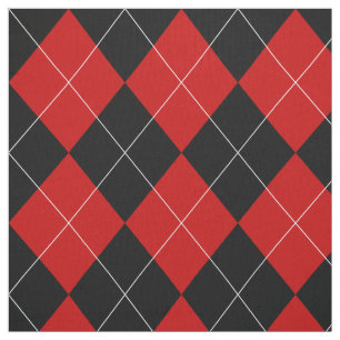 Preppy Raute Tartan Diamond Kariert Red Black Stoff