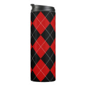 Preppy Raute Tartan Diamond Kariert Red Black Thermosbecher (Nach rechts gedreht)