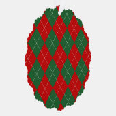 Preppy Raute Tartan Diamond Kariert Red Green Ornament Karte (Rechts)