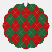 Preppy Raute Tartan Diamond Kariert Red Green Ornament Karte (Vorderseite)