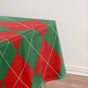 Preppy Raute Tartan Diamond Kariert Red Green Tischdecke