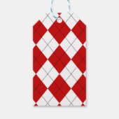 Preppy Raute Tartan Diamond Kariert Red White Geschenkanhänger (Vorderseite)