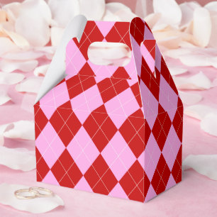 Preppy Raute Tartan Diamond Kariert Rotes Rosa Geschenkschachtel