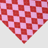 Preppy Raute Tartan Diamond Kariert Rotes Rosa Seidenpapier (Ausschnitt)