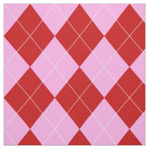 Preppy Raute Tartan Diamond Kariert Rotes Rosa Stoff