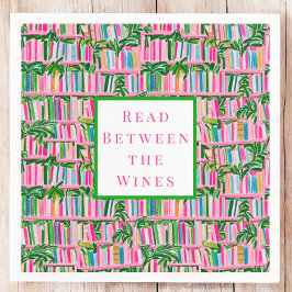 Preppy Read Between Wines Book Club Pink Serviette