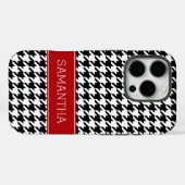 Preppy Red and Black Hahnentrittmuster Personalisi Case-Mate iPhone Hülle (Rückseite (Horizontal))