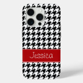 Preppy Red and Black Hahnentrittmuster Personalisi Case-Mate iPhone Hülle (Rückseite)
