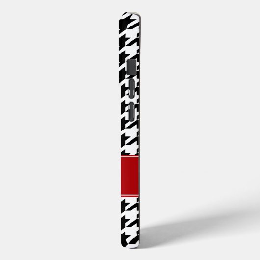 Preppy Red and Black Hahnentrittmuster Personalisi Case-Mate iPhone Hülle (Rückseite / Links)