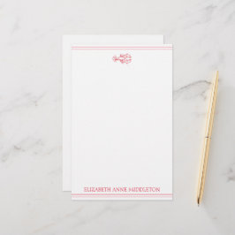 Preppy Red and White Lobster Personalisiert Briefpapier