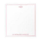 Preppy Red and White Lobster Personalisiert Notizblock (Vorderseite)