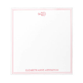 Preppy Red and White Lobster Personalisiert Notizblock