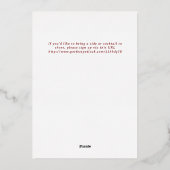 Preppy Red and White Simple Scallop Weihnachten Folieneinladung (Rückseite)