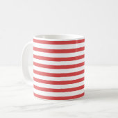 Preppy Red and White Streifen - Tasse (Vorderseite Links)