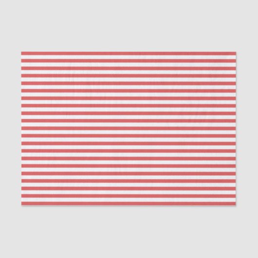 Preppy Red and White Strip Tissue Paper Seidenpapier (Vorderseite)