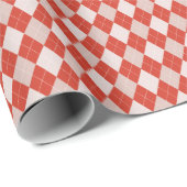 Preppy Red & Blush Pink Kleines Muster für Raute Geschenkpapier (Rolleneckpunkt)