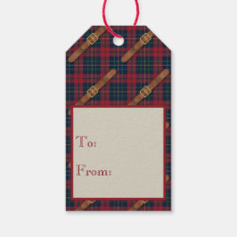 Preppy Red Christmas Plaid With Buckles Geschenkanhänger