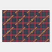 Preppy Red Christmas Plaid With Buckles Geschenkpapier Set (Vorderseite)