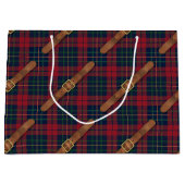 Preppy Red Christmas Plaid With Buckles Große Geschenktüte (Vorderseite)