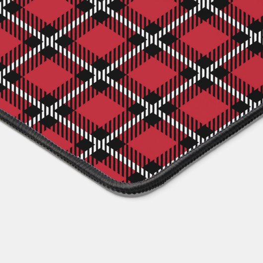 Preppy Red Grid Check Design Schreibtischunterlage (Ecke)