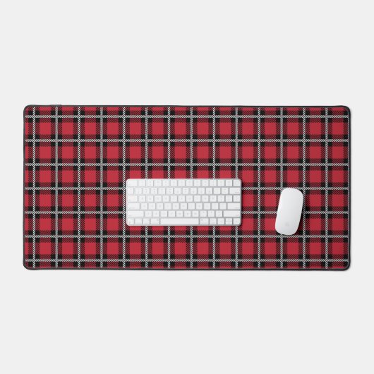 Preppy Red Grid Check Design Schreibtischunterlage (Tastatur & Maus)