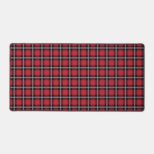 Preppy Red Grid Check Design Schreibtischunterlage (Vorderseite)