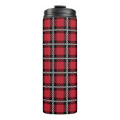 Preppy Red Grid Check Design Thermosbecher (Vorderseite)