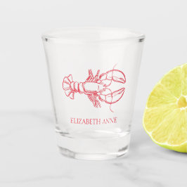 Preppy Red Lobster Personalisiert Schnapsglas