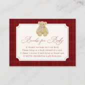 Preppy Red Plaid Teddy Bear Book Request Begleitkarte (Vorderseite)