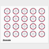 Preppy Red, White and Blue Danke Sticker (Blatt)