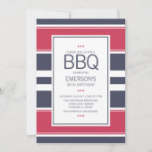Preppy Red, White and Blue GRILLEN Einladung zum G (Vorderseite)