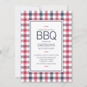 Preppy Red, White and Blue GRILLEN Einladung zum G (Vorderseite)