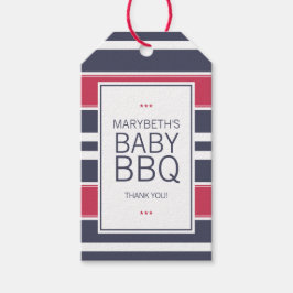 Preppy Red, White & Blue GRILLEN Baby Shoft Tag Geschenkanhänger