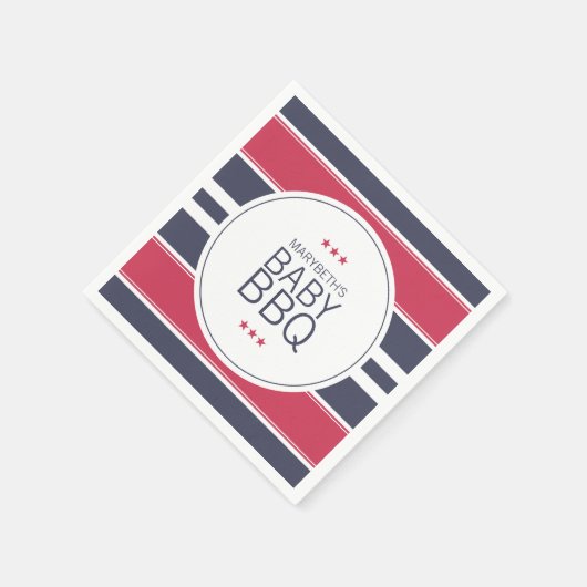 Preppy Red, White & Blue GRILLEN Babydusche Napkin Serviette (Ecke)