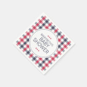 Preppy Red, White & Blue Kariert Baby Dusche Serviette (Ecke)
