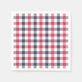 Preppy Red, White & Blue Kariert Paper Napkins Serviette (Vorderseite)