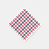 Preppy Red, White & Blue Kariert Paper Napkins Serviette (Ecke)