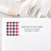 Preppy Red, White & Blue Karierte Rücksendeadresse (Insitu)