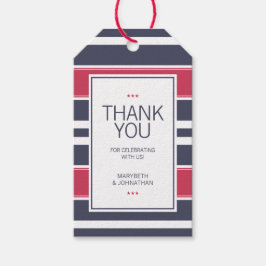 Preppy Red, White & Blue Strip Vielen Dank für Ihr Geschenkanhänger